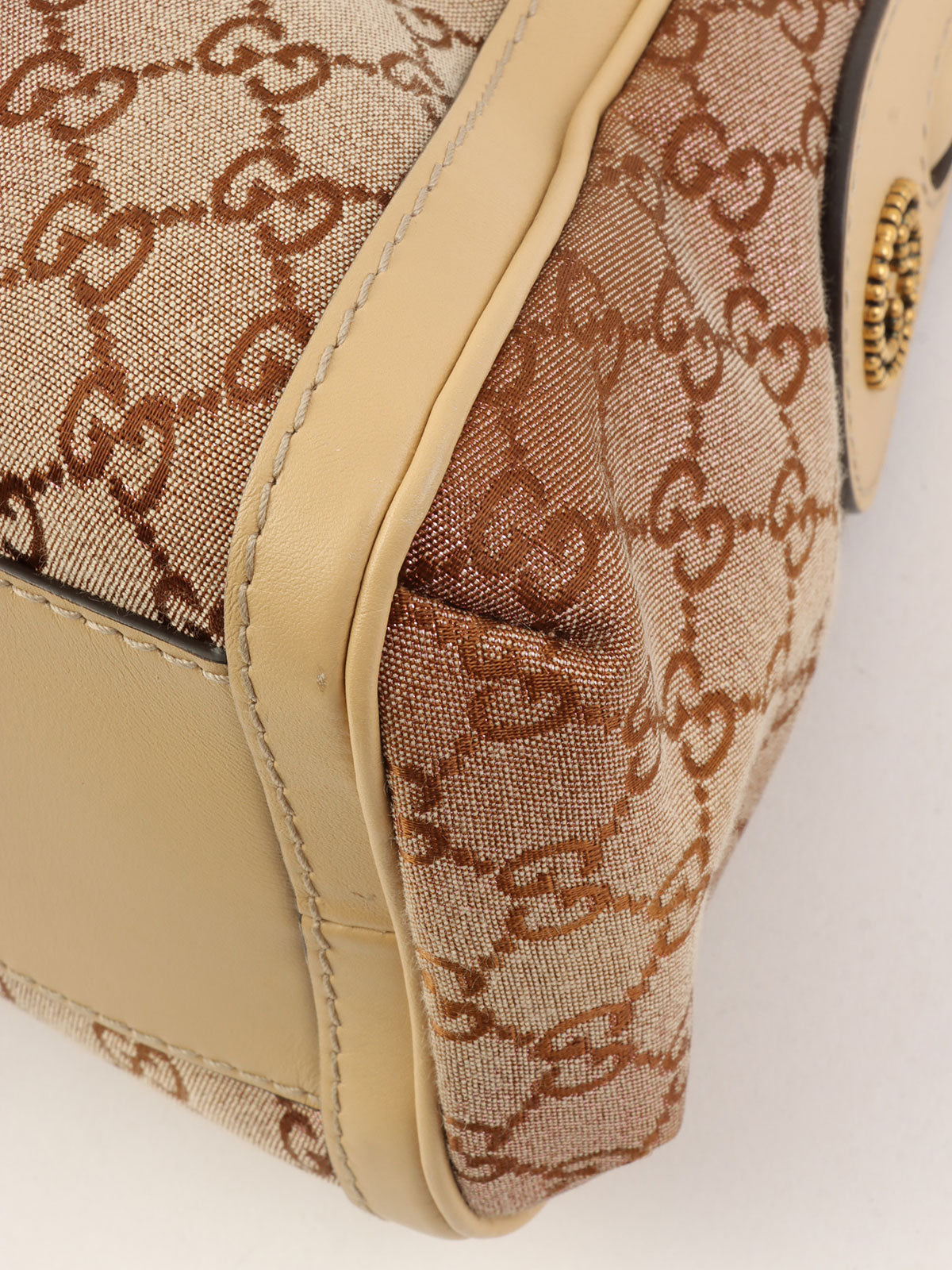 米色亮片帆布 GG 单肩包