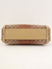 Beige glitter canvas GG one-shoulder bag