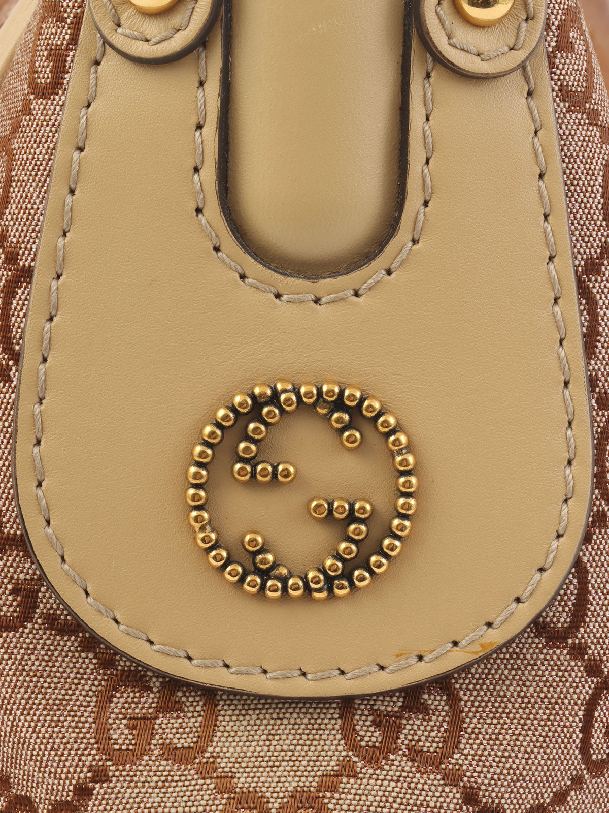 米色亮片帆布 GG 单肩包