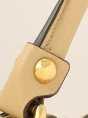 Beige glitter canvas GG one-shoulder bag