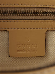 Beige glitter canvas GG one-shoulder bag