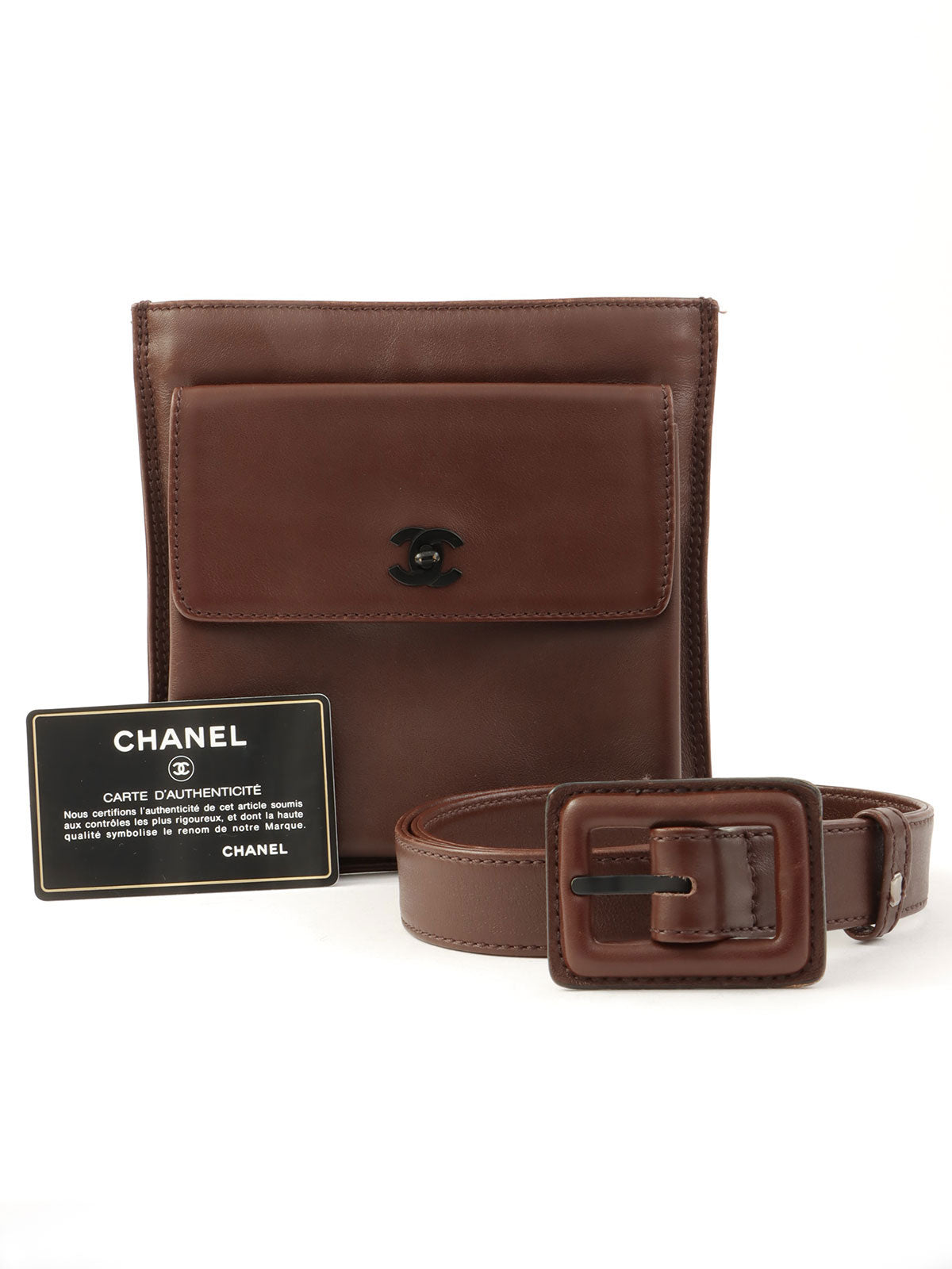 1998年頃製 CCターンロックウエストバッグ ダークブラウン