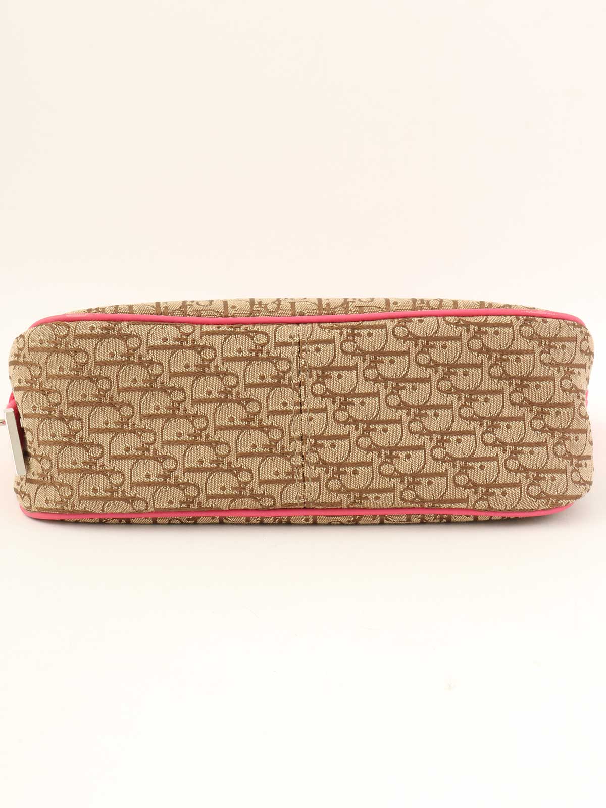 トロッターパターンロゴプレートハンドバッグ ベージュ/ピンク