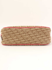 トロッターパターンロゴプレートハンドバッグ ベージュ/ピンク