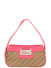 トロッターパターンロゴプレートハンドバッグ ベージュ/ピンク