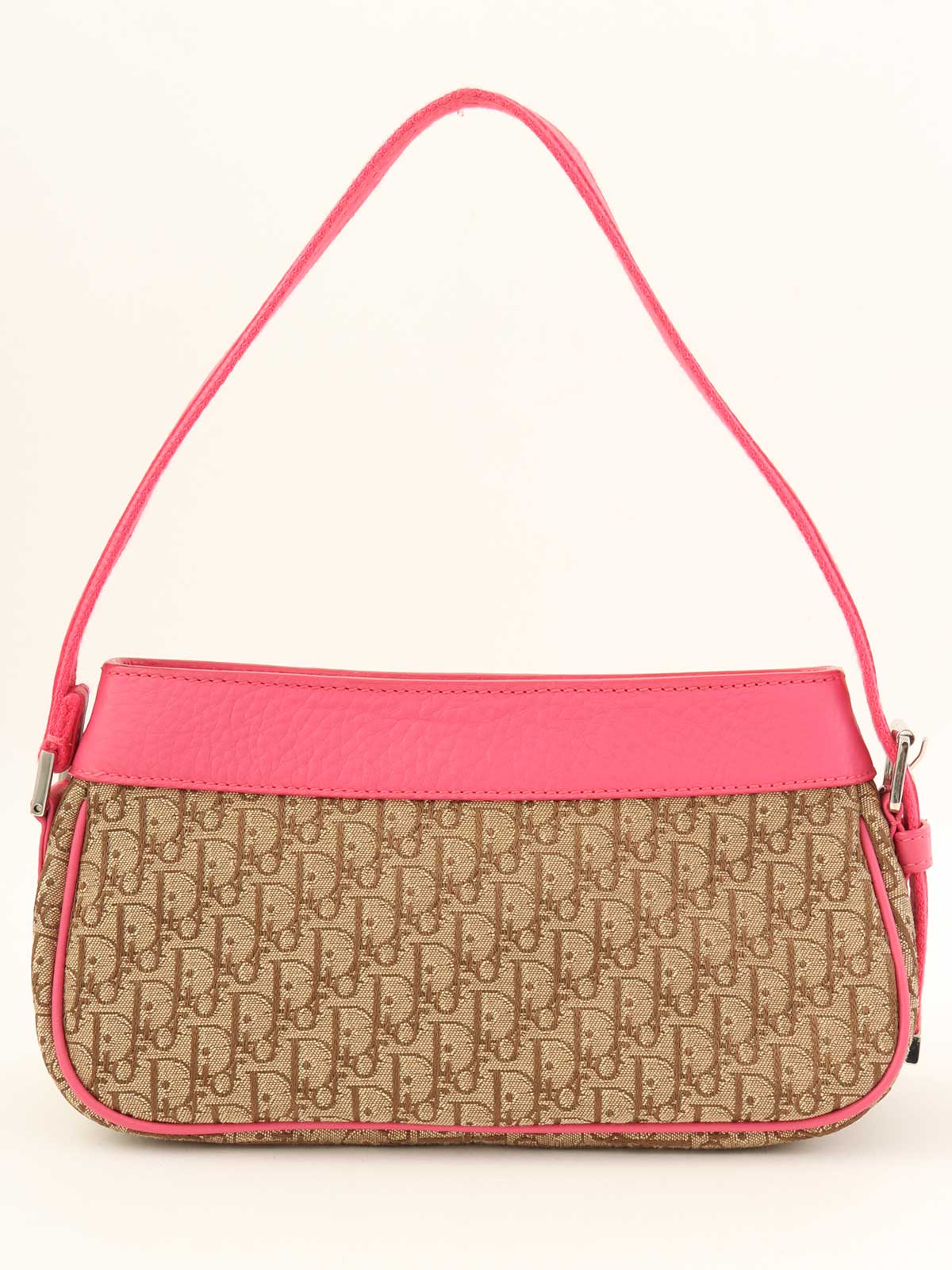 トロッターパターンロゴプレートハンドバッグ ベージュ/ピンク