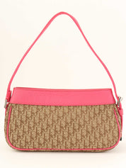 トロッターパターンロゴプレートハンドバッグ ベージュ/ピンク