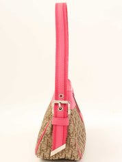 トロッターパターンロゴプレートハンドバッグ ベージュ/ピンク