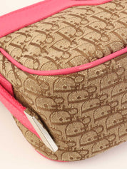 トロッターパターンロゴプレートハンドバッグ ベージュ/ピンク