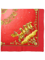 Carré 90 Comos Pattern Scarf in Red/Gold
