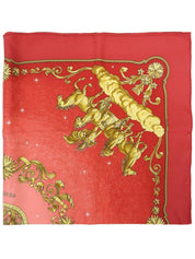 Carré 90 Comos Pattern Scarf in Red/Gold