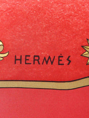 Carré 90 Comos Pattern Scarf in Red/Gold