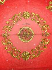 Carré 90 Comos Pattern Scarf in Red/Gold