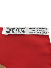 Carré 90 Comos Pattern Scarf in Red/Gold