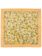 Carré 90 Larbre de Soie Pattern Scarf Cream Yellow/Multi