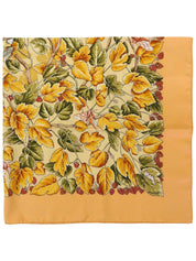 Carré 90 Larbre de Soie Pattern Scarf Cream Yellow/Multi
