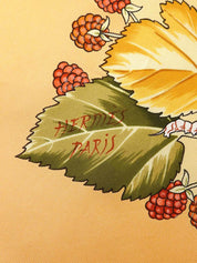 Carré 90 Larbre de Soie Pattern Scarf Cream Yellow/Multi