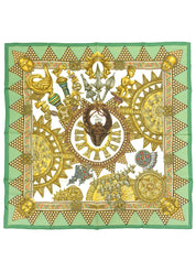 Carré 90 Lor Des Chefs 图案围巾 绿色/多色