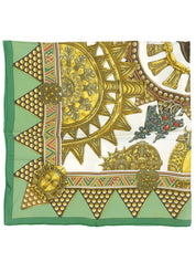 Carré 90 Lor Des Chefs 图案围巾 绿色/多色