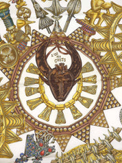 カレ90 Lor Des Chefsパターンスカーフ グリーン/マルチ