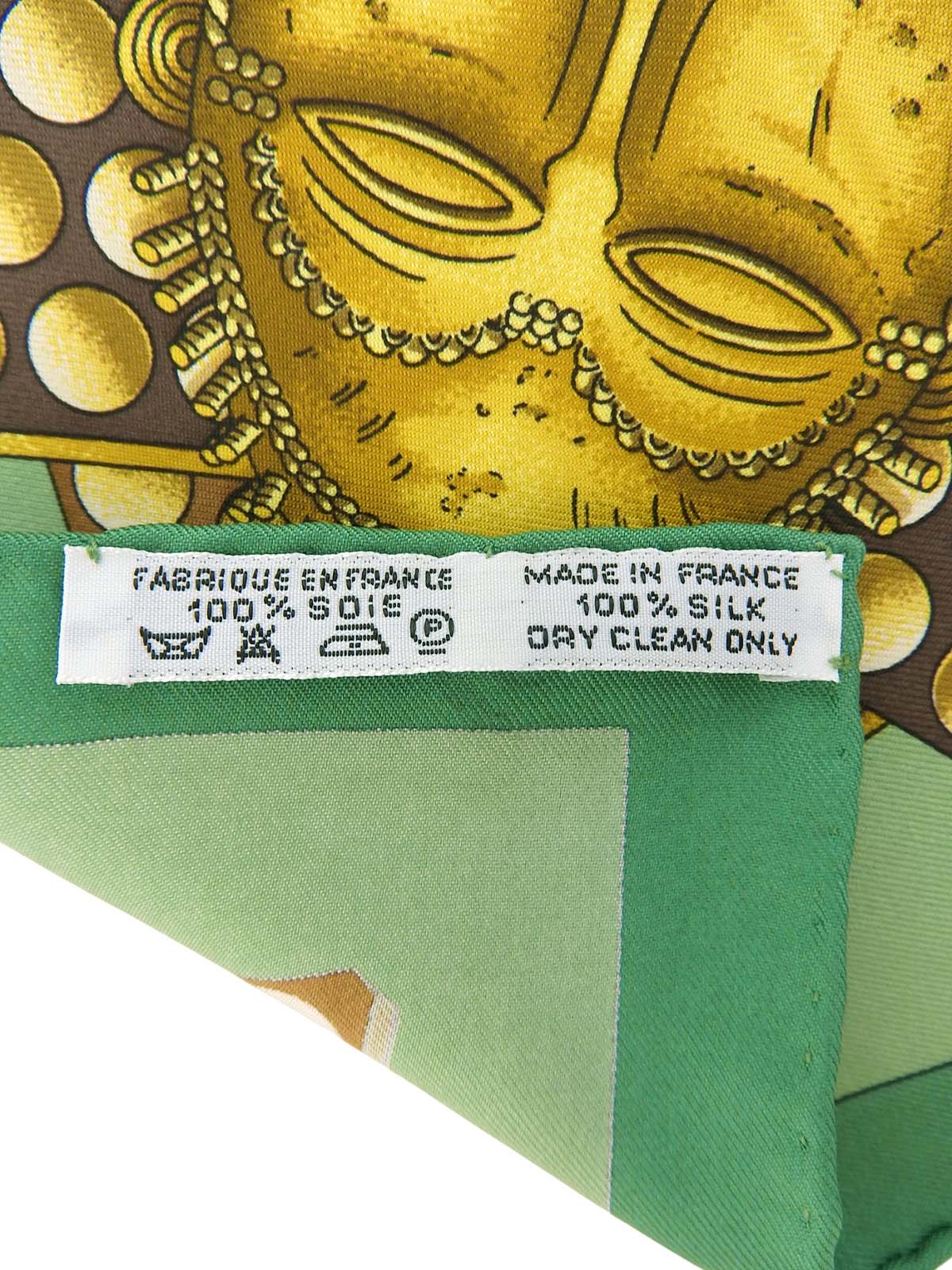 カレ90 Lor Des Chefsパターンスカーフ グリーン/マルチ