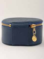 1995 Caviar Skin CC Mark Stitch Jewelry Case, Navy