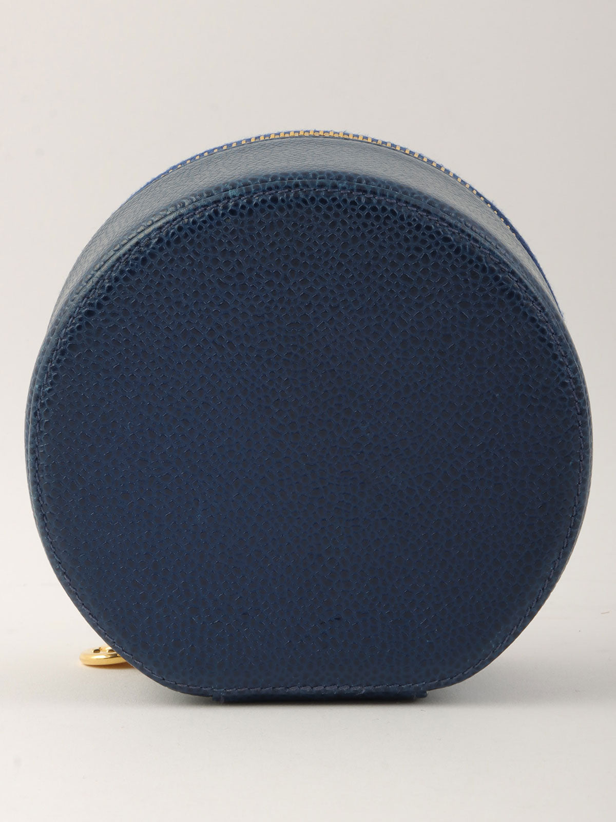 1995 Caviar Skin CC Mark Stitch Jewelry Case, Navy