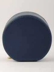 1995 Caviar Skin CC Mark Stitch Jewelry Case, Navy