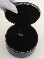 1995 Caviar Skin CC Mark Stitch Jewelry Case, Navy