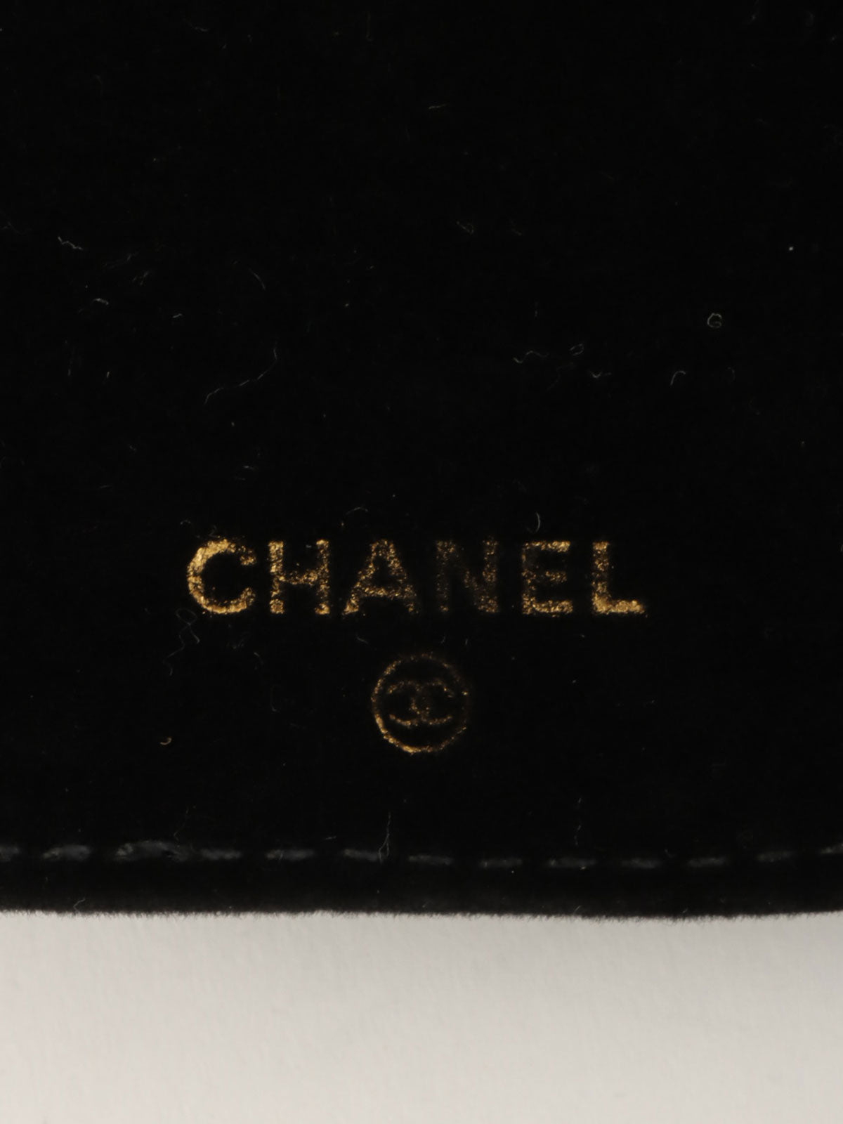 1995年頃製 キャビアスキンCCマークステッチジュエリーケース ネイビー