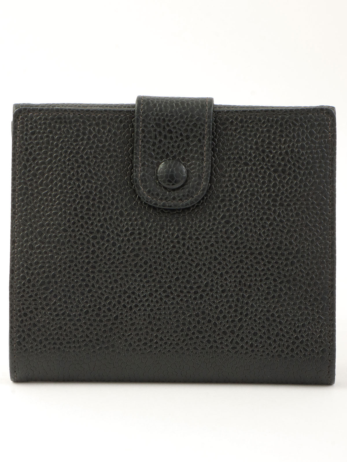 1997 Caviar Skin CC Mark Stitch Wallet in Black
