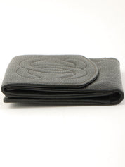 1997 Caviar Skin CC Mark Stitch Wallet in Black
