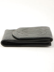 1997 Caviar Skin CC Mark Stitch Wallet in Black