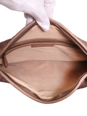 Brown Intrecciato Stripe Hobo Bag