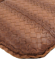 Brown Intrecciato Stripe Hobo Bag