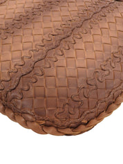 Brown Intrecciato Stripe Hobo Bag