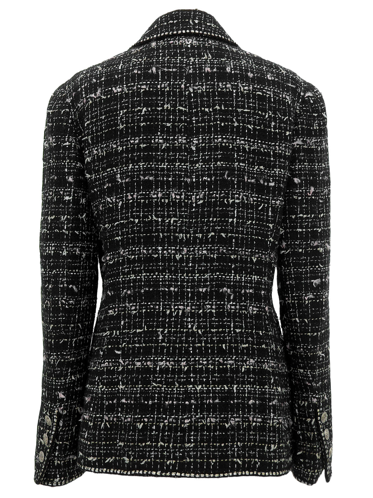 2005年製 ツイードCCマークエンブレムワッペンジャケット ブラック/マルチ