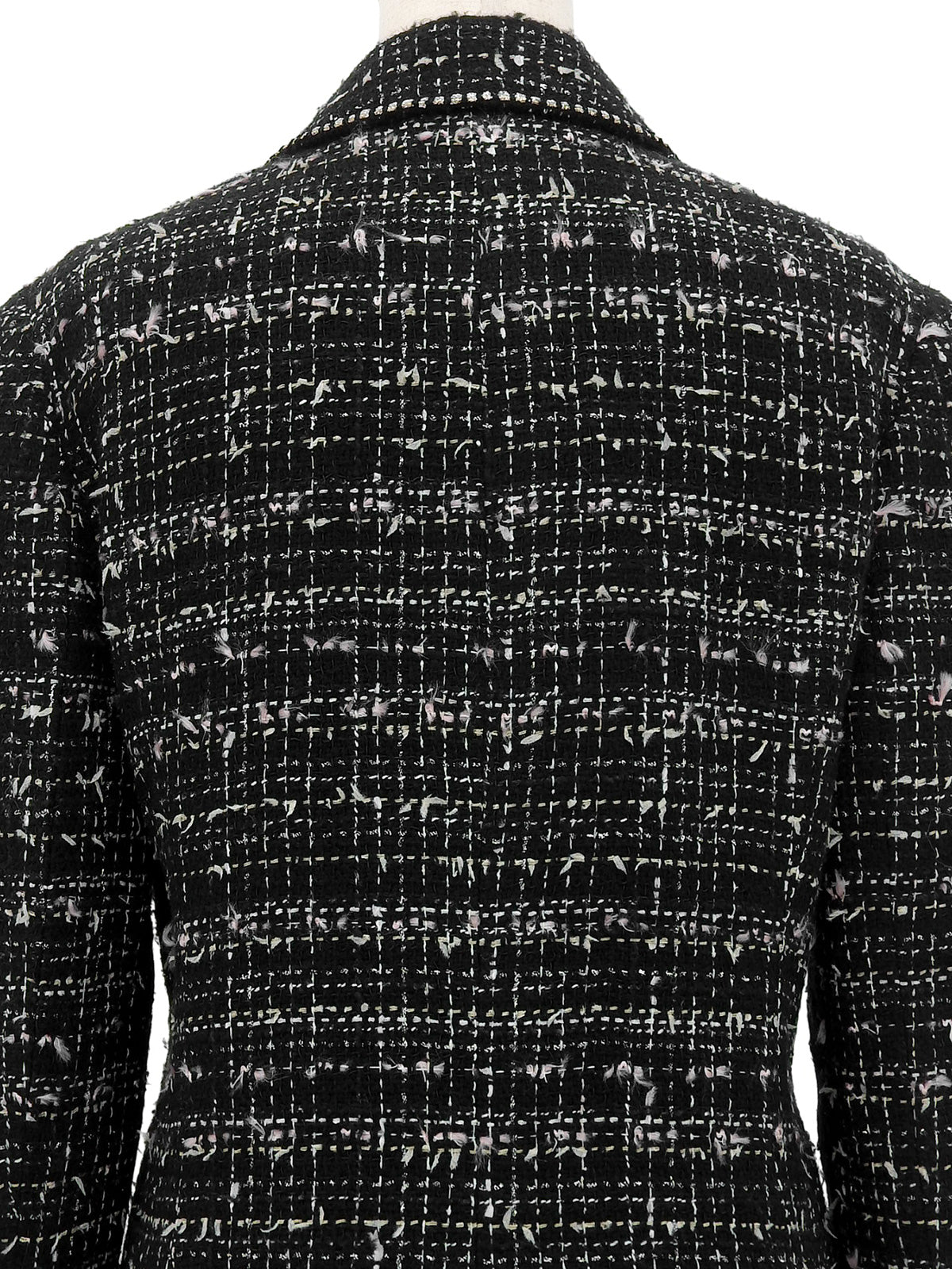 2005年製　ツイードCCマークエンブレムワッペンジャケット　ブラック/マルチ