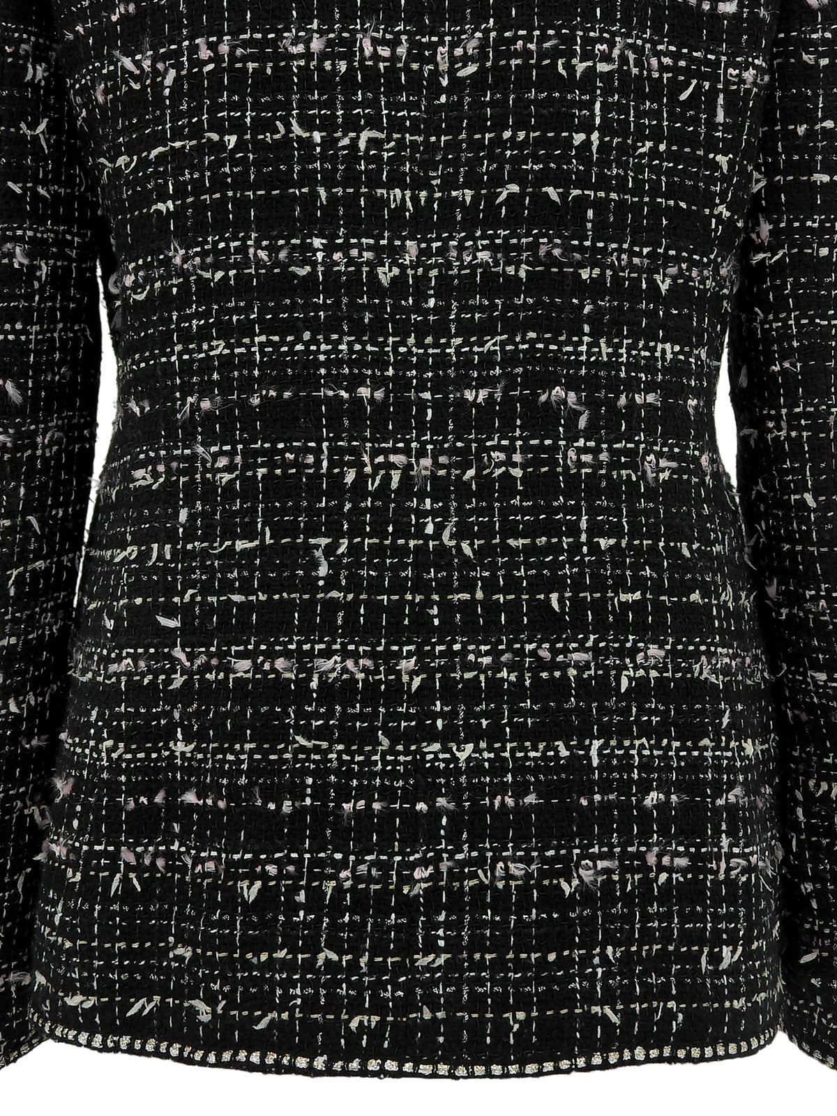 2005年製　ツイードCCマークエンブレムワッペンジャケット　ブラック/マルチ