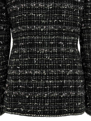 2005年製　ツイードCCマークエンブレムワッペンジャケット　ブラック/マルチ