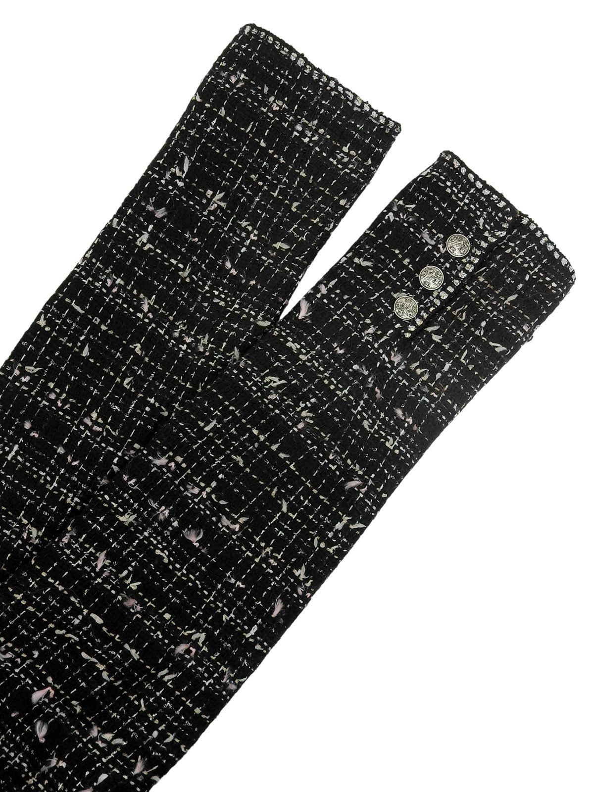 2005年製　ツイードCCマークエンブレムワッペンジャケット　ブラック/マルチ