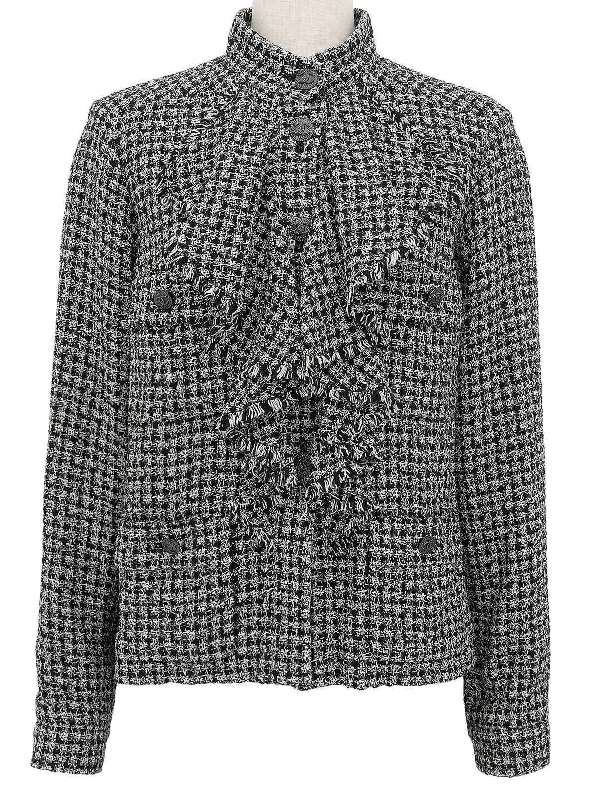 2009年製　CCマークボタンフリルジャケット　ホワイト/ブラック