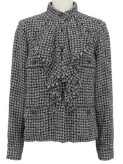 2009年製　CCマークボタンフリルジャケット　ホワイト/ブラック