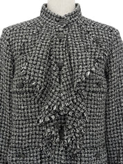 2009年製　CCマークボタンフリルジャケット　ホワイト/ブラック