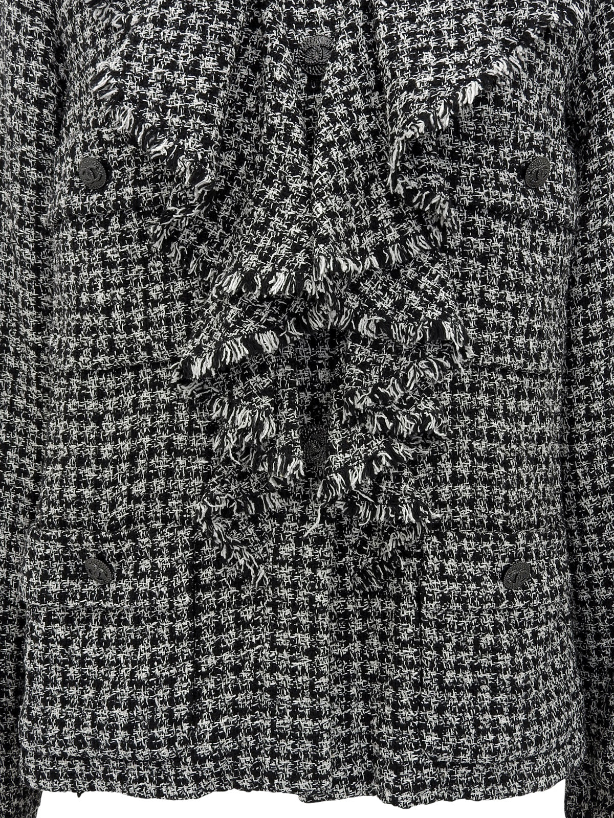 2009年製　CCマークボタンフリルジャケット　ホワイト/ブラック