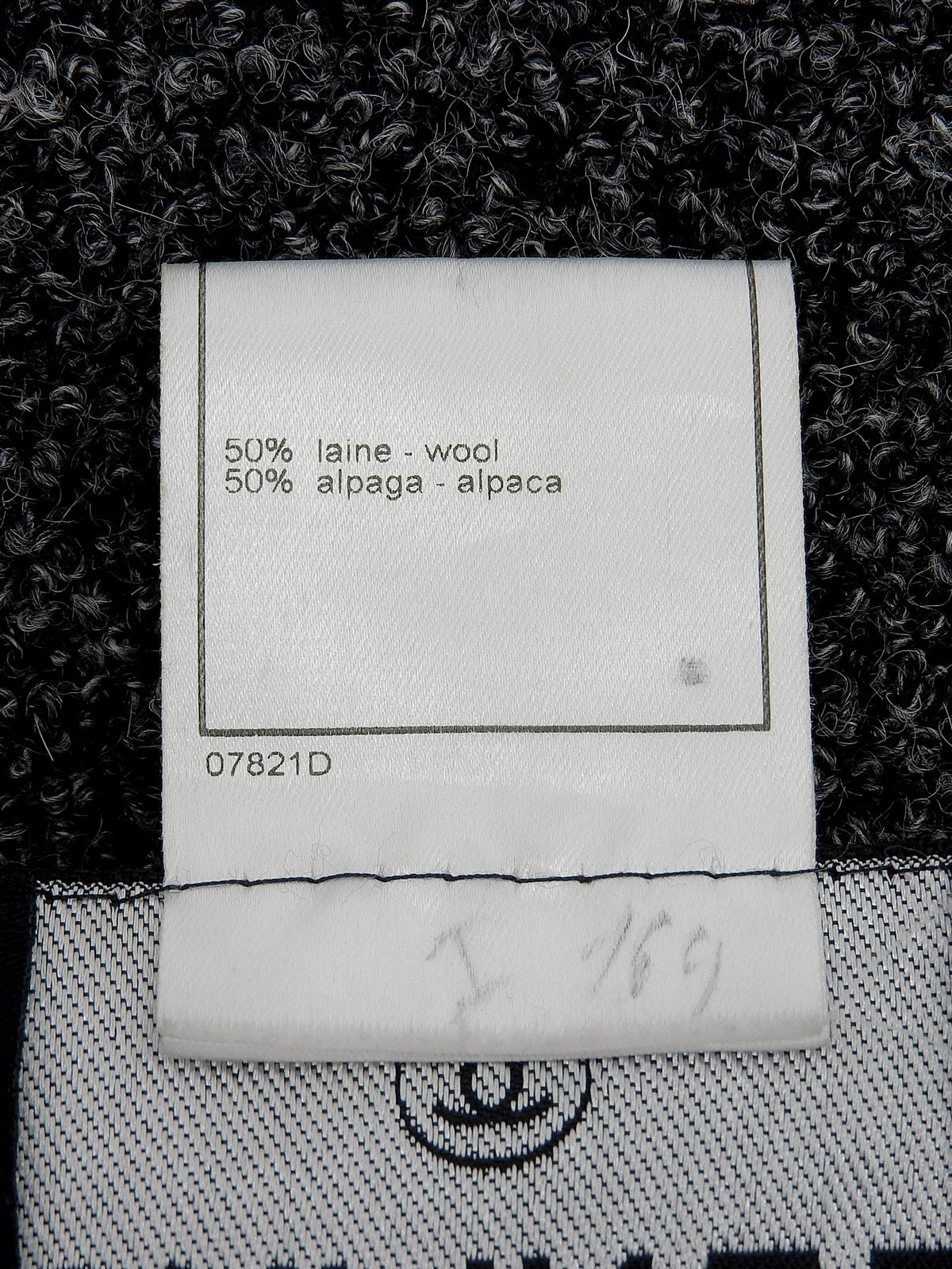 1998年製 CCマークボタンノーカラージャケット チャコールグレー