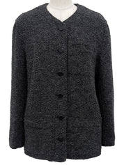 1998 CC mark button collarless jacket, charcoal gray