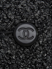 1998 CC mark button collarless jacket, charcoal gray