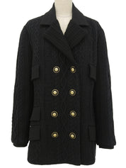 メドゥーサボタンダブルブレストニットジャケット　ブラック