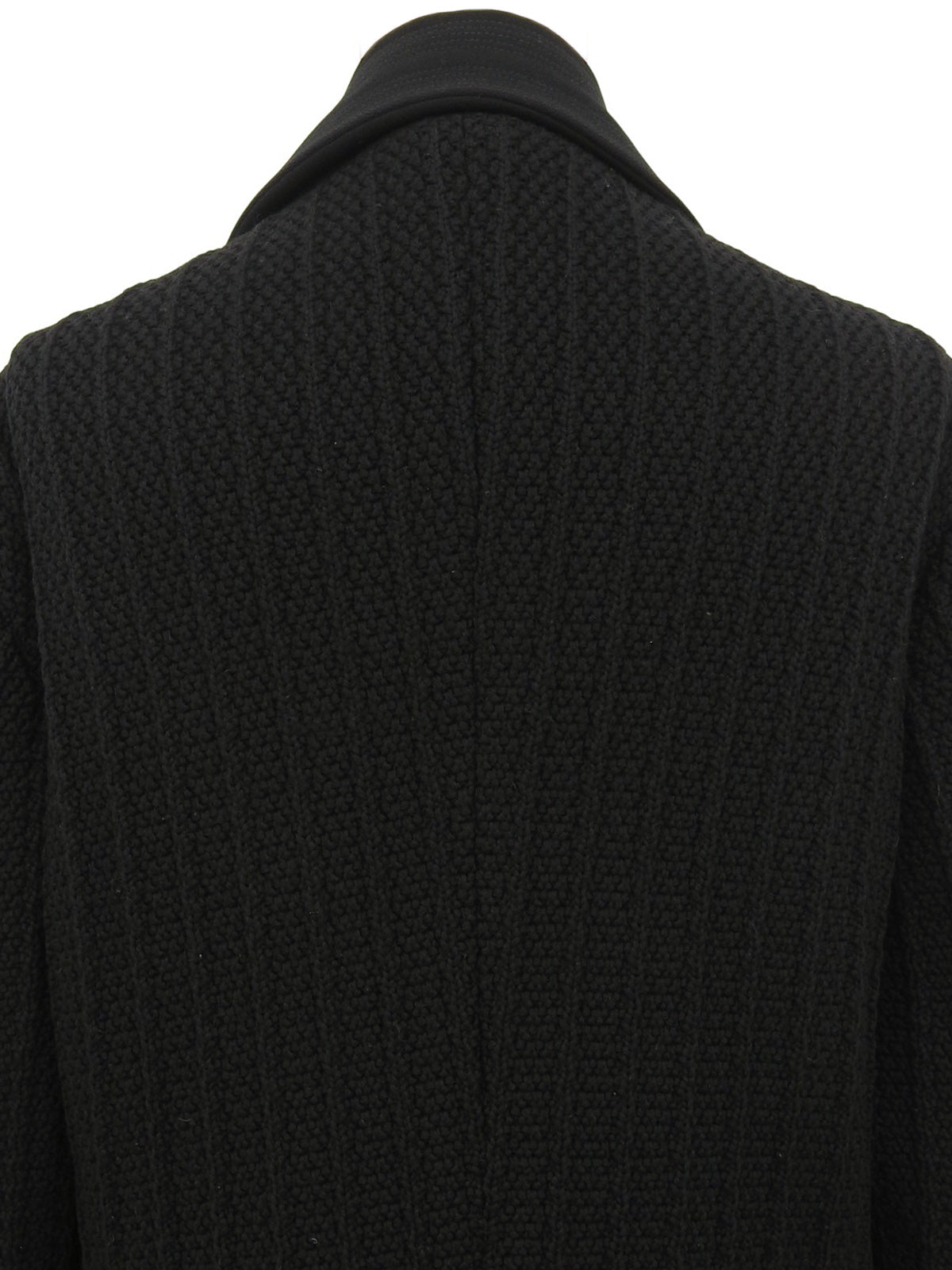 Medusa Button Double-Breasted Knit Jacket in Black